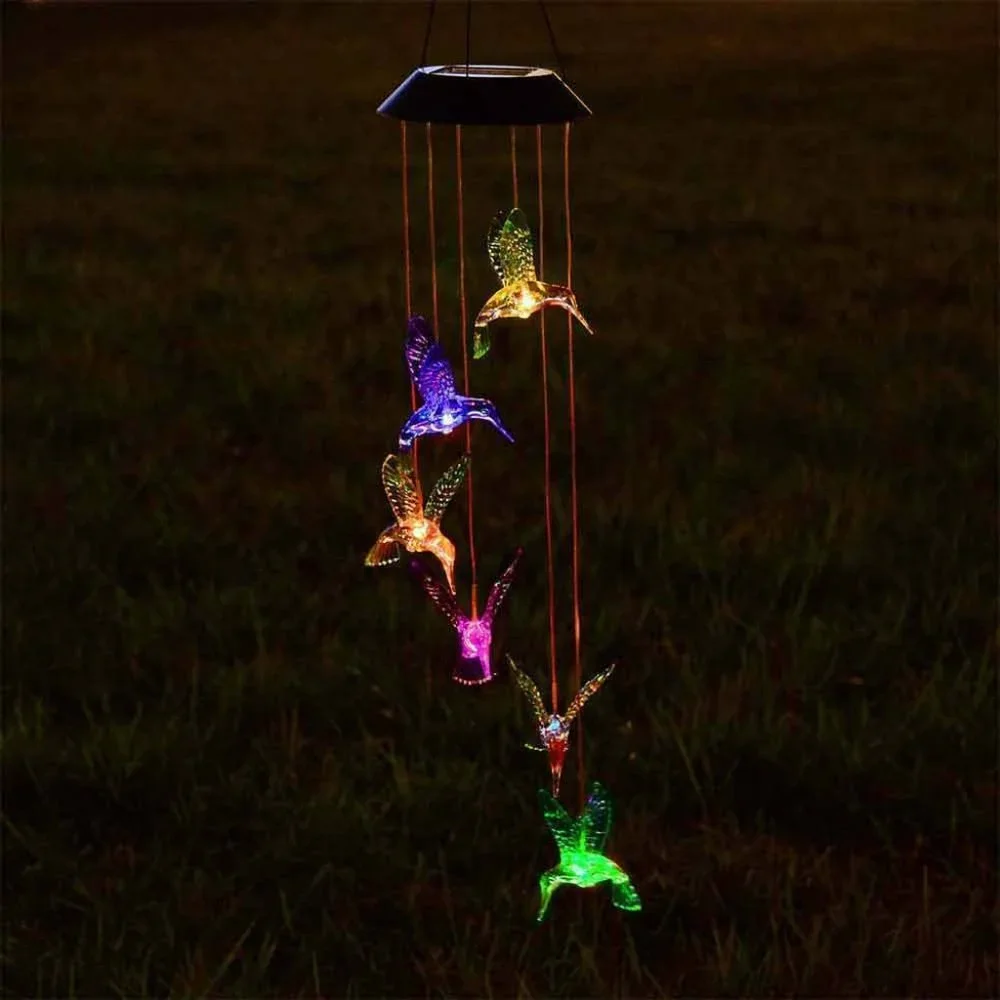 Color Changing Solar LED Humingbird